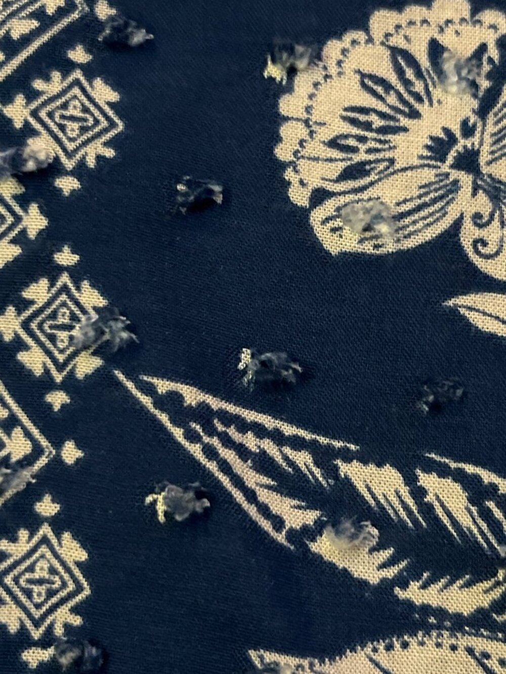 Christopher & Banks Blue Boho Blouse S Tassel Tie Rayon Used Lightweight - Picture 15 of 15